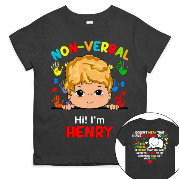 Non Verbal Children Autism - Personalized Shirts - Image 3