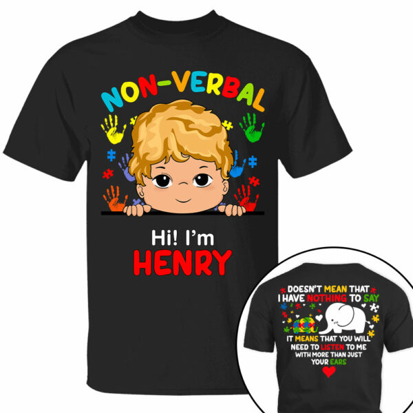 Non Verbal Children Autism - Personalized Shirts - Image 5
