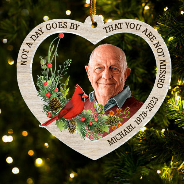 Not A Day Goes By That You Are Not Missed - Personalized Custom Acrylic Ornament - Image 2