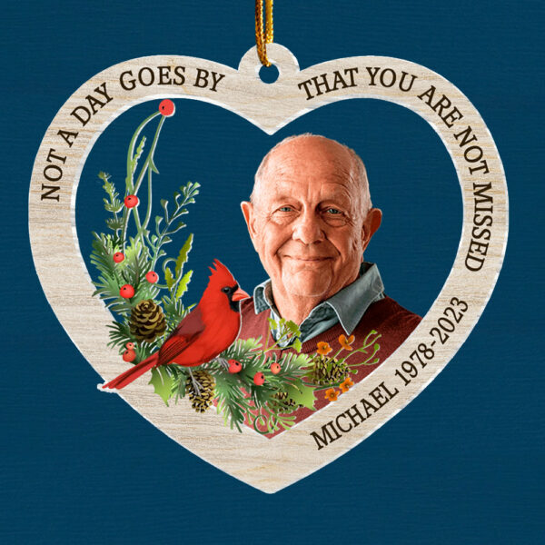 Not A Day Goes By That You Are Not Missed - Personalized Custom Acrylic Ornament - Image 5