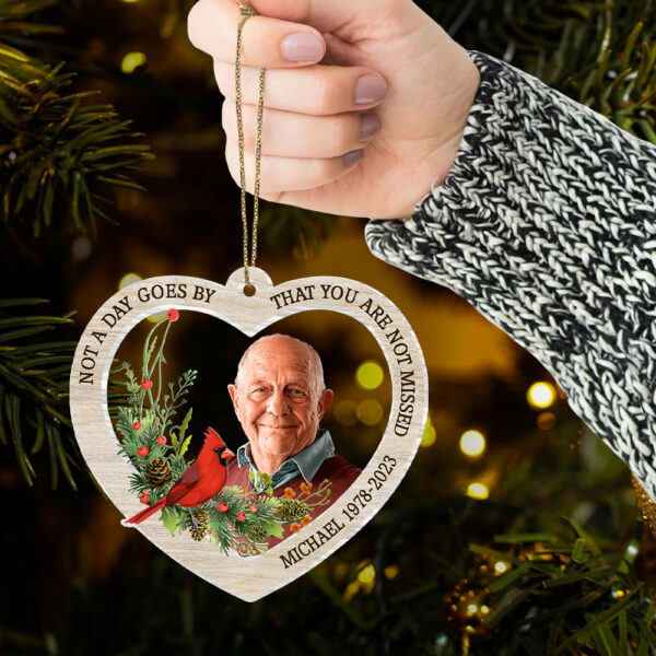Not A Day Goes By That You Are Not Missed - Personalized Custom Acrylic Ornament - Image 4