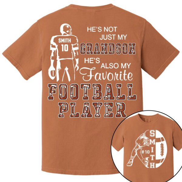 Not Just My Grandson, My Favorite Football Player, Custom Name & Number Football Shirt for Proud Mom, Grandma, Family A2110 - Image 8