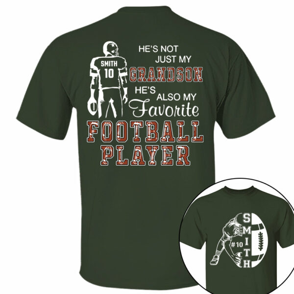 Not Just My Grandson, My Favorite Football Player, Custom Name & Number Football Shirt for Proud Mom, Grandma, Family A2110 - Image 4