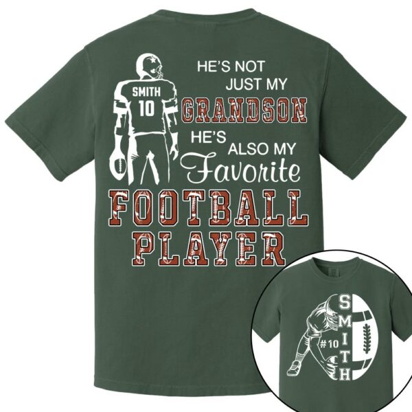 Not Just My Grandson, My Favorite Football Player, Custom Name & Number Football Shirt for Proud Mom, Grandma, Family A2110 - Image 7