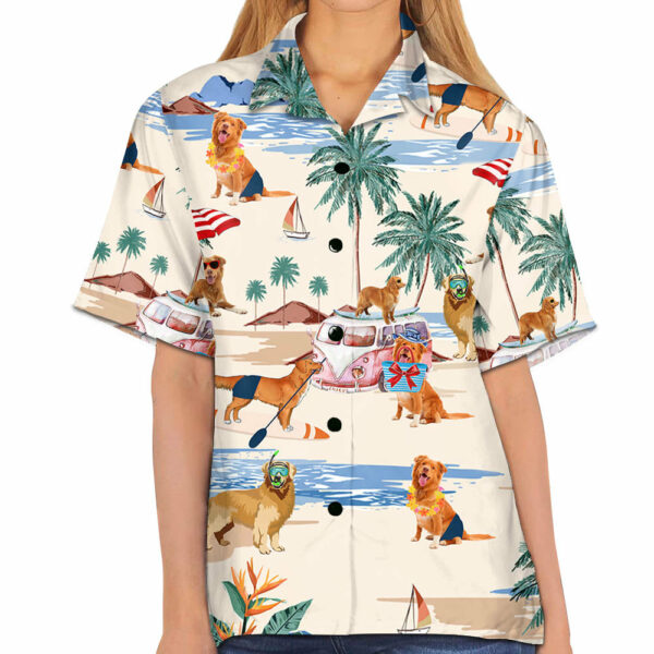 Nova Scotia Duck Tolling Retriever Summer Beach Hawaiian Shirt - Image 5