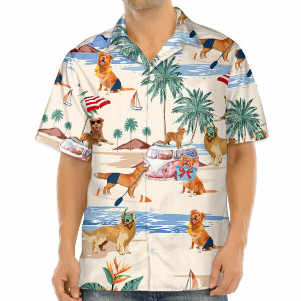 Nova Scotia Duck Tolling Retriever Summer Beach Hawaiian Shirt - Image 3