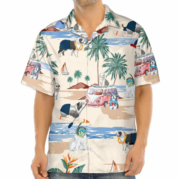 Old English Sheepdog Summer Beach Hawaiian Shirt - Image 4