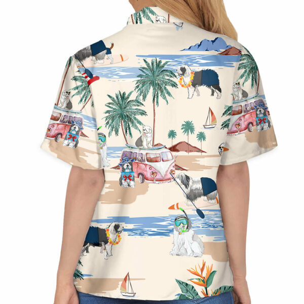 Old English Sheepdog Summer Beach Hawaiian Shirt - Image 5