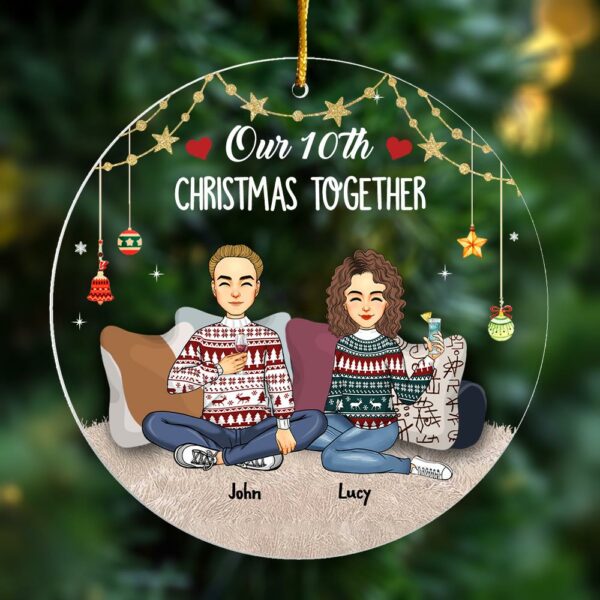 Our Christmas Together Personalized Christmas Acrylic Ornament For Couple - Image 3
