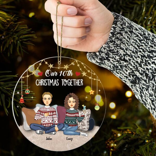 Our Christmas Together Personalized Christmas Acrylic Ornament For Couple - Image 5