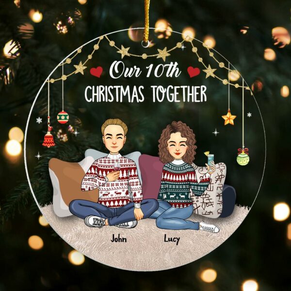 Our Christmas Together Personalized Christmas Acrylic Ornament For Couple - Image 4