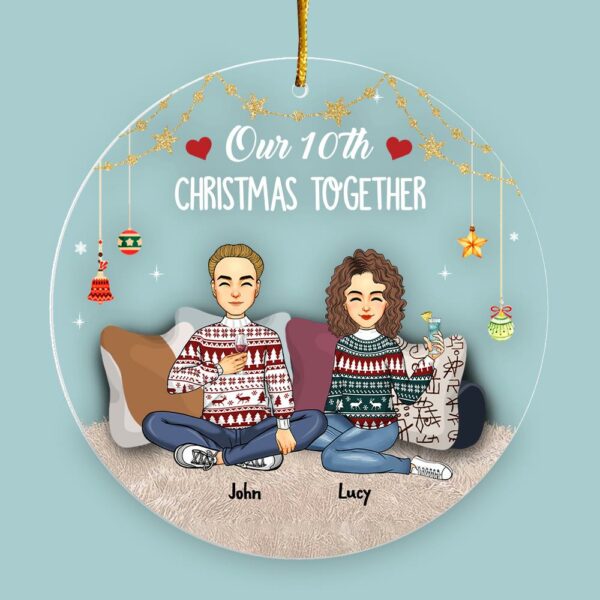 Our Christmas Together Personalized Christmas Acrylic Ornament For Couple - Image 2