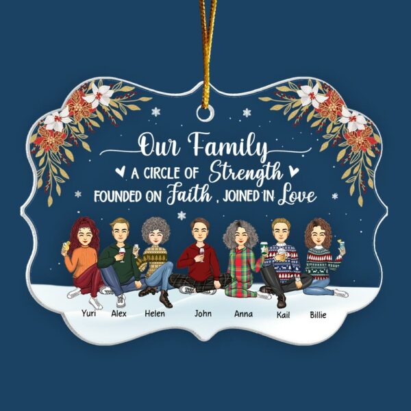 Our Family Is A Circle of Strength Personalized Acrylic Ornament - Image 2