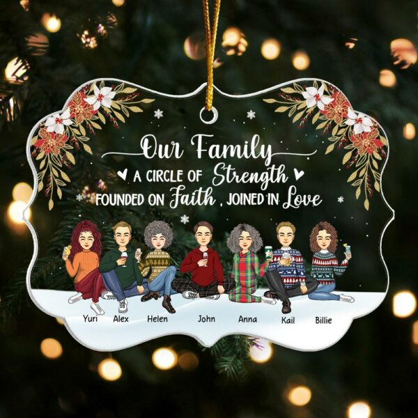Our Family Is A Circle of Strength Personalized Acrylic Ornament - Image 4
