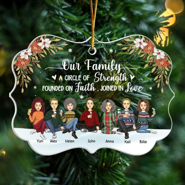Our Family Is A Circle of Strength Personalized Acrylic Ornament - Image 3