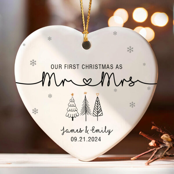 Our First Christmas As Mr & Mrs Ornament, First Married Christmas Ornament 2024, Married Ornament, Wedding Ornament, Mr And Mrs Gifts - Image 3