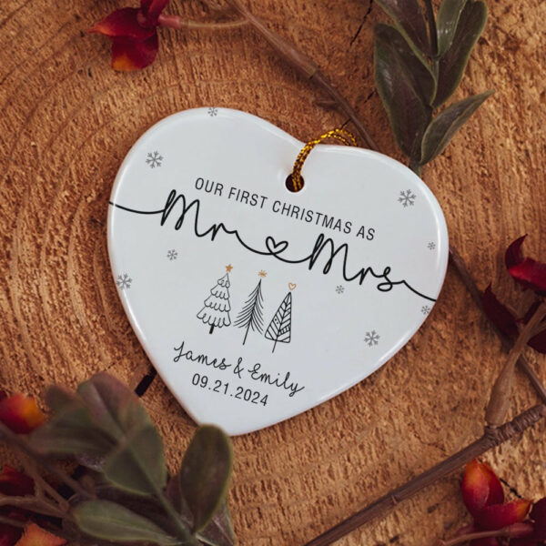 Our First Christmas As Mr & Mrs Ornament, First Married Christmas Ornament 2024, Married Ornament, Wedding Ornament, Mr And Mrs Gifts - Image 5