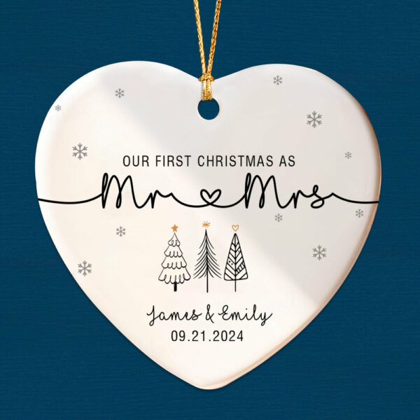 Our First Christmas As Mr & Mrs Ornament, First Married Christmas Ornament 2024, Married Ornament, Wedding Ornament, Mr And Mrs Gifts - Image 6