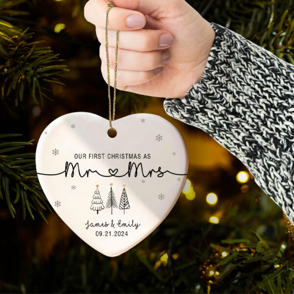 Our First Christmas As Mr & Mrs Ornament, First Married Christmas Ornament 2024, Married Ornament, Wedding Ornament, Mr And Mrs Gifts - Image 4