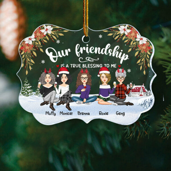 Our Friendship Is A True Blessing To Me - Personalized Acrylic Ornament - Image 6
