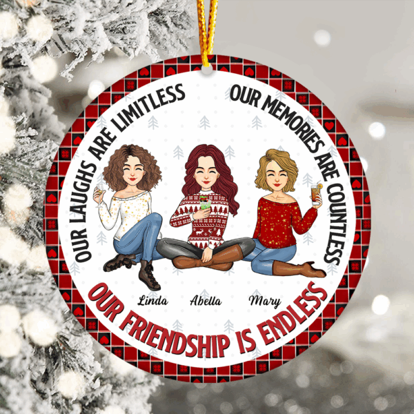 Our Friendship Is Endless - Personalized Ceramic Ornament - Image 2