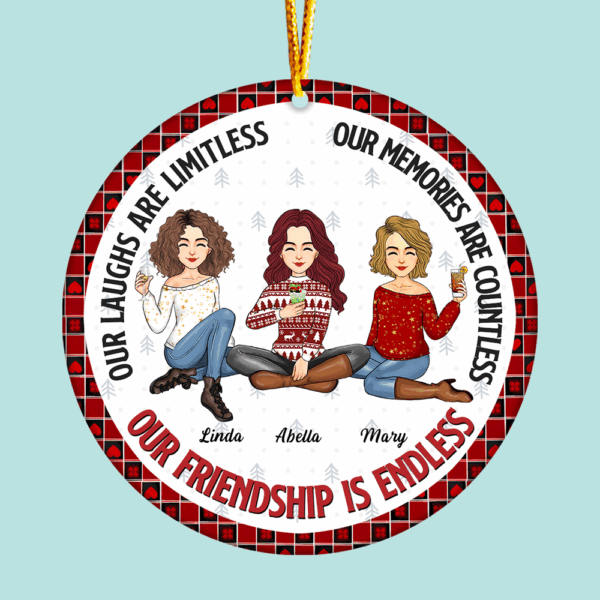 Our Friendship Is Endless - Personalized Ceramic Ornament - Image 4