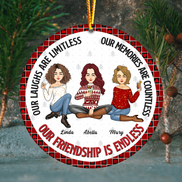 Our Friendship Is Endless - Personalized Ceramic Ornament - Image 3