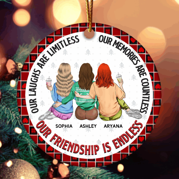 Our Friendship Is Endless - Personalized Ceramic Ornament - Image 2