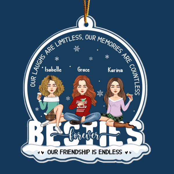 Our Friendship Is Endless - Personalized Custom Acrylic Ornament For Besties Na02 - Image 4