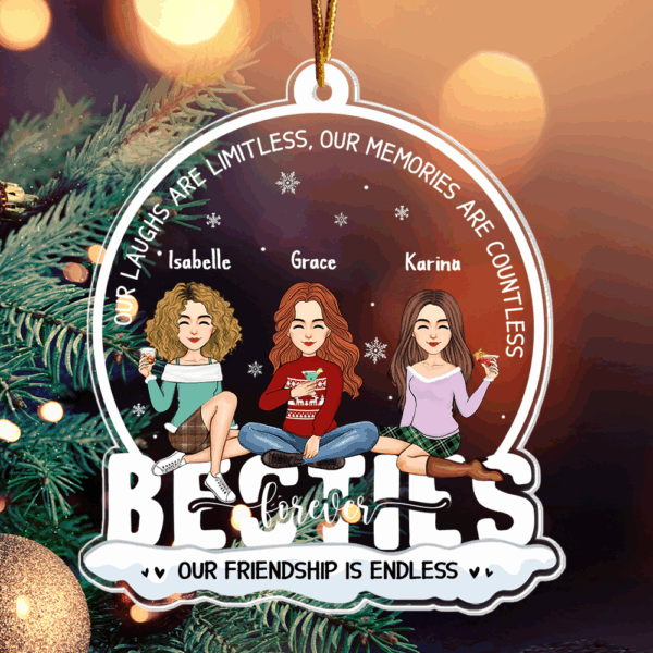 Our Friendship Is Endless - Personalized Custom Acrylic Ornament For Besties Na02 - Image 2