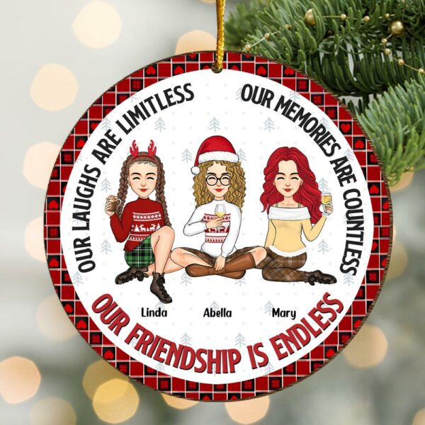 Our Friendship Is Endless - Personalized Wooden Ornament For Besties - Image 3