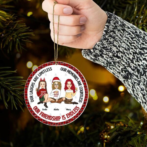 Our Friendship Is Endless - Personalized Wooden Ornament For Besties - Image 6