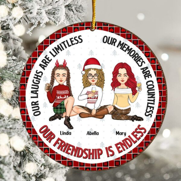 Our Friendship Is Endless - Personalized Wooden Ornament For Besties - Image 2