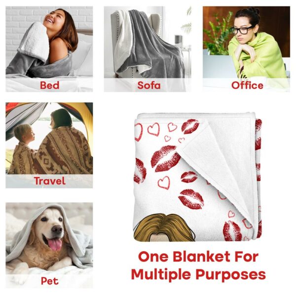 Our Hearts Speak The Same Language - Couple Personalized Custom Blanket - Christmas Gift For Husband Wife, Anniversary - Image 5