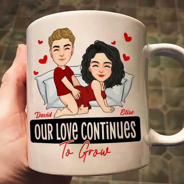 Our Love Continues To Grow - Personalized Mug - Anniversary Gifts For Couple Her, Him