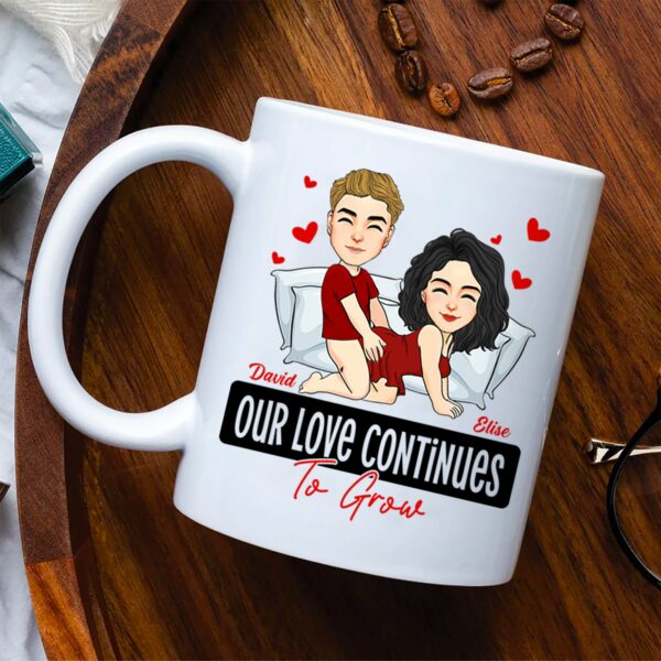 Our Love Continues To Grow - Personalized Mug - Anniversary Gifts For Couple Her, Him - Image 3