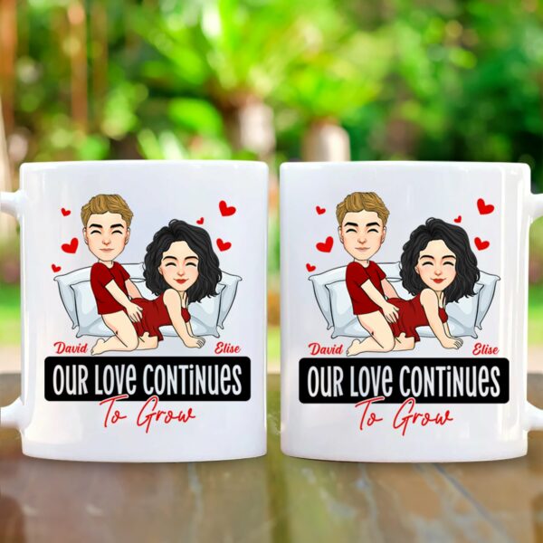 Our Love Continues To Grow - Personalized Mug - Anniversary Gifts For Couple Her, Him - Image 2