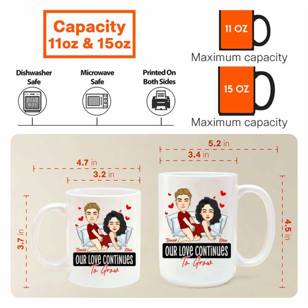 Our Love Continues To Grow - Personalized Mug - Anniversary Gifts For Couple Her, Him - Image 7
