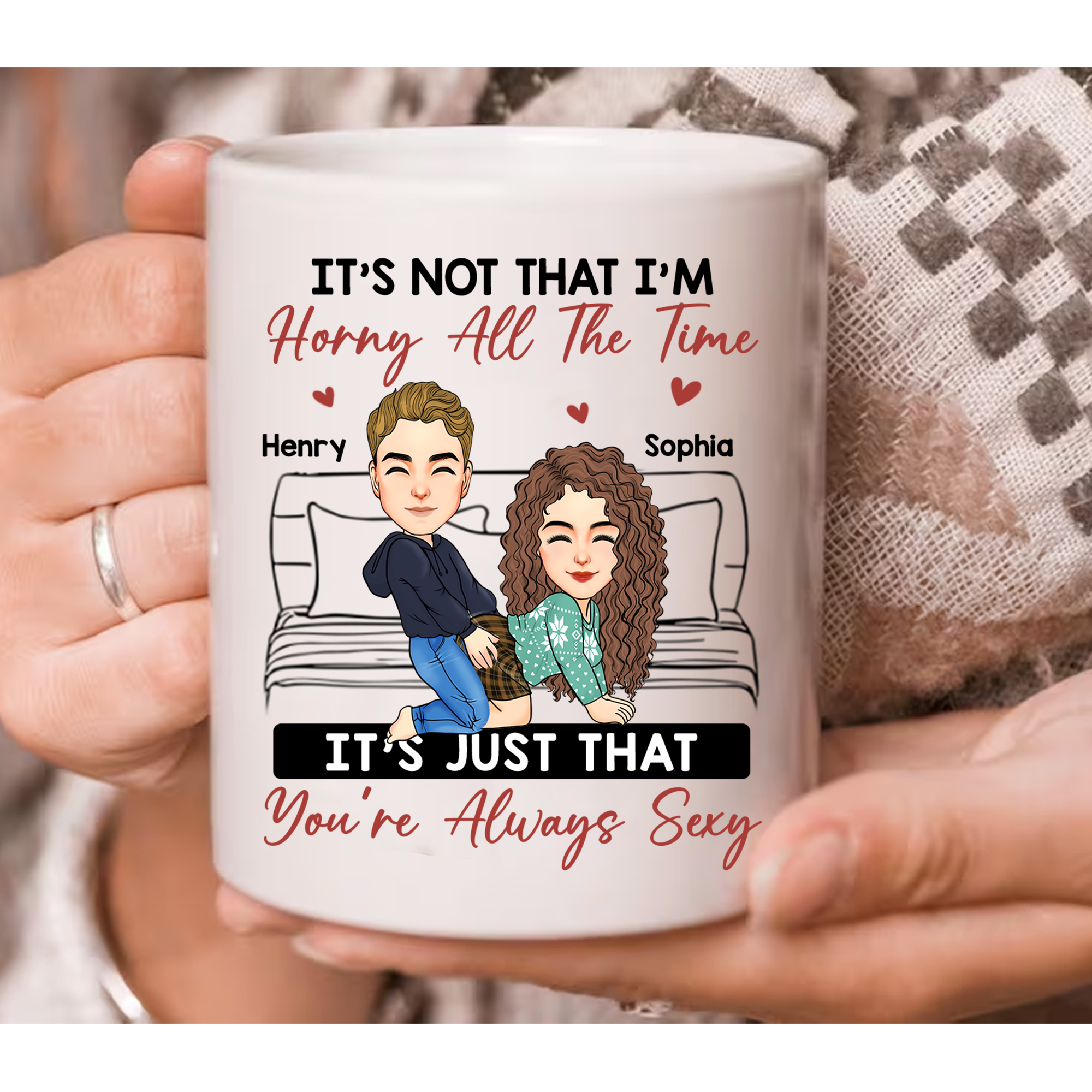 Our Love Is Sweeter Than Candy Canes - Couple Personalized Custom Mug - Christmas Gift For Husband Wife, Anniversary