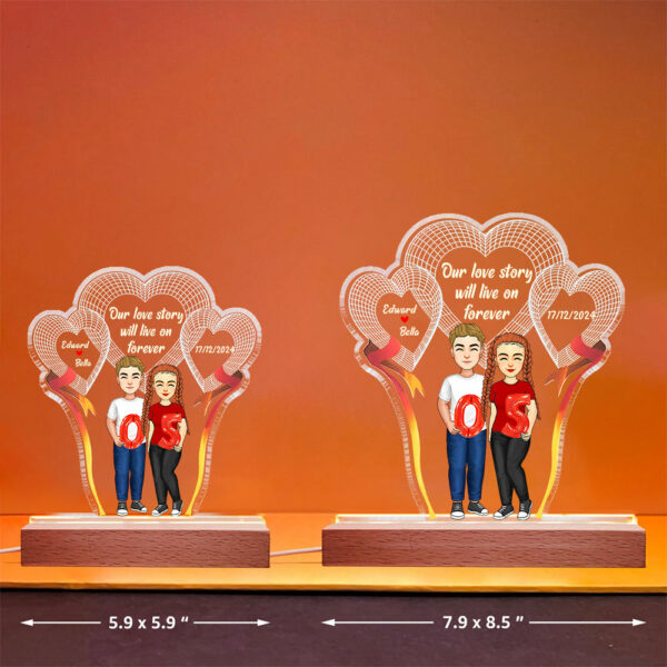 Our Love Story Will Live On Forever, Personalized 3D Led Light, Valentine Gift, Couple Gift - Image 4