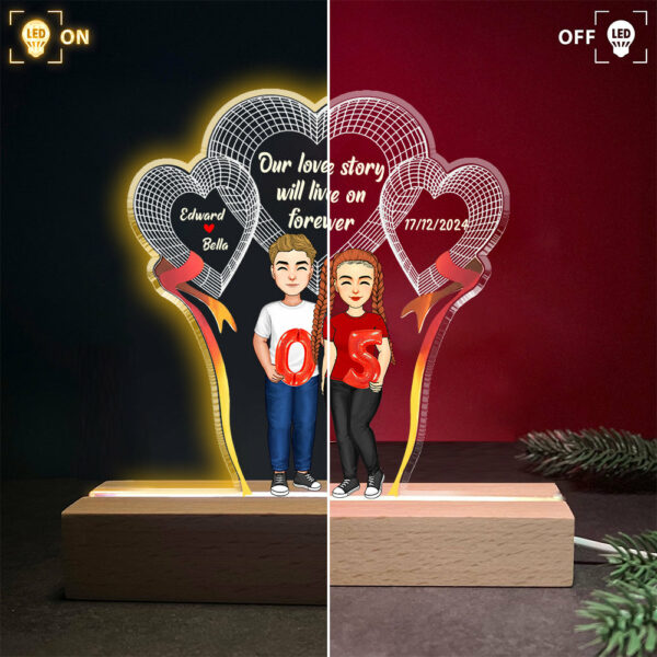 Our Love Story Will Live On Forever, Personalized 3D Led Light, Valentine Gift, Couple Gift - Image 5
