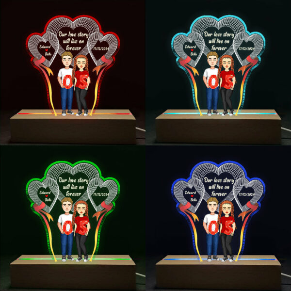 Our Love Story Will Live On Forever, Personalized 3D Led Light, Valentine Gift, Couple Gift - Image 2