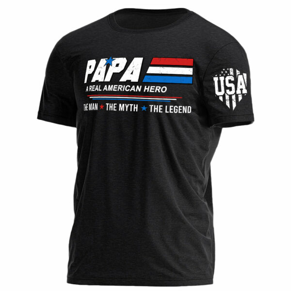 Papa A Real American Hero The Man The Myth The Legend Personalized Shirt For Grandpas - Image 2