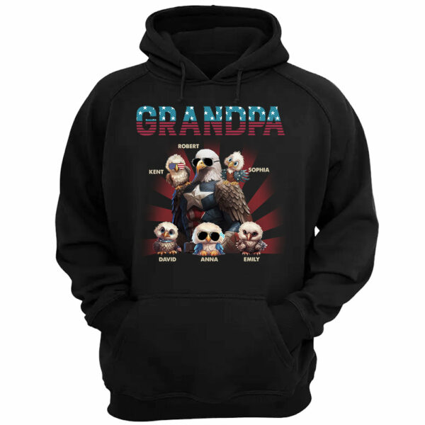 Papa America Eagle Personalized Patriotic Bald Eagle Shirt - Image 3
