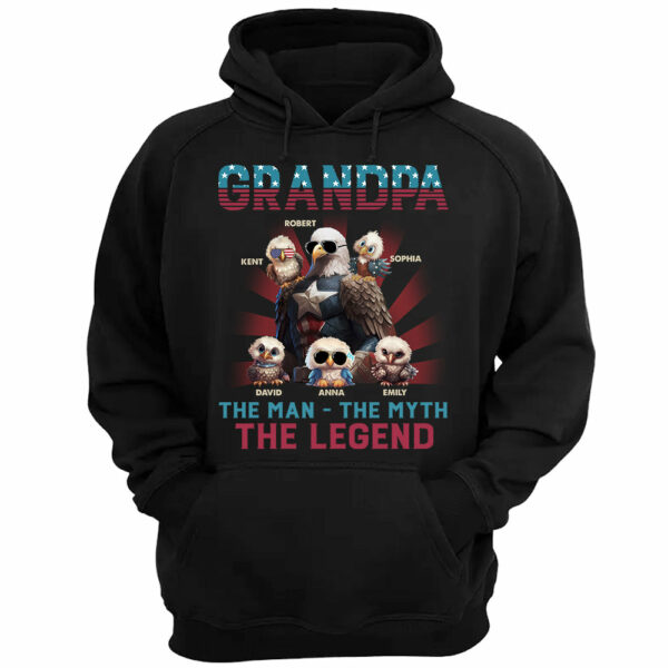Papa America Eagle The Man The Myth The Legend Personalized Patriotic Bald Eagle Shirt - Image 3