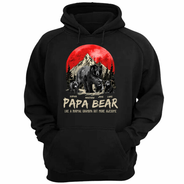 Papa Bear Like A Normal Grandpa But More Awesome Personalized Shirt With Kids Name - Image 4