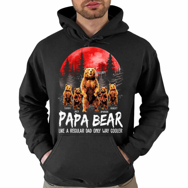 Papa Bear Like A Regular Grandpa Only Way Cooler Bear Standing Art Personalized Shirt For Dad Grandpa Father's Day Gift H2511 - Image 4