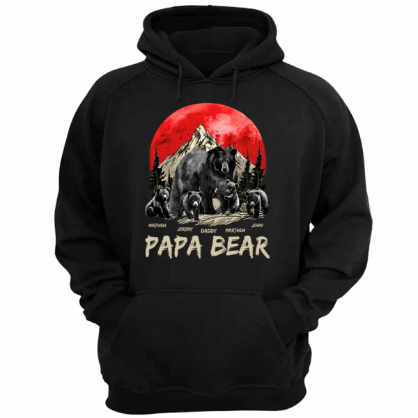 Papa Bear Personalized Shirt Gift For Grandpa & Dad - Father's Day & Birthday Gift - Image 3