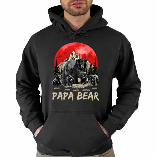 Papa Bear Personalized Shirt Gift For Grandpa & Dad - Father's Day & Birthday Gift - Image 4