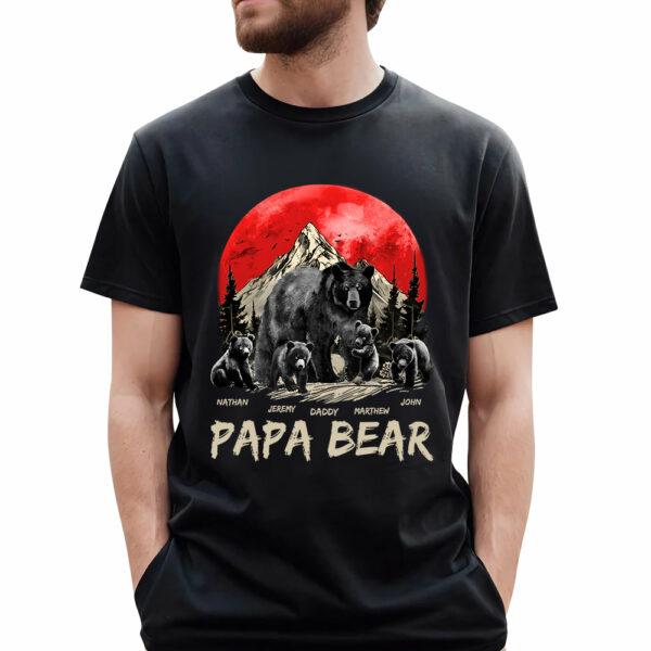 Papa Bear Personalized Shirt Gift For Grandpa & Dad - Father's Day & Birthday Gift - Image 2